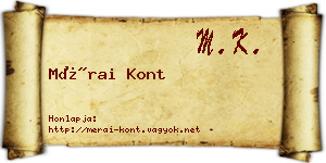 Mérai Kont névjegykártya